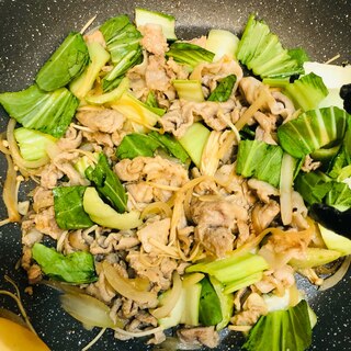 小松菜と豚肉の炒め物